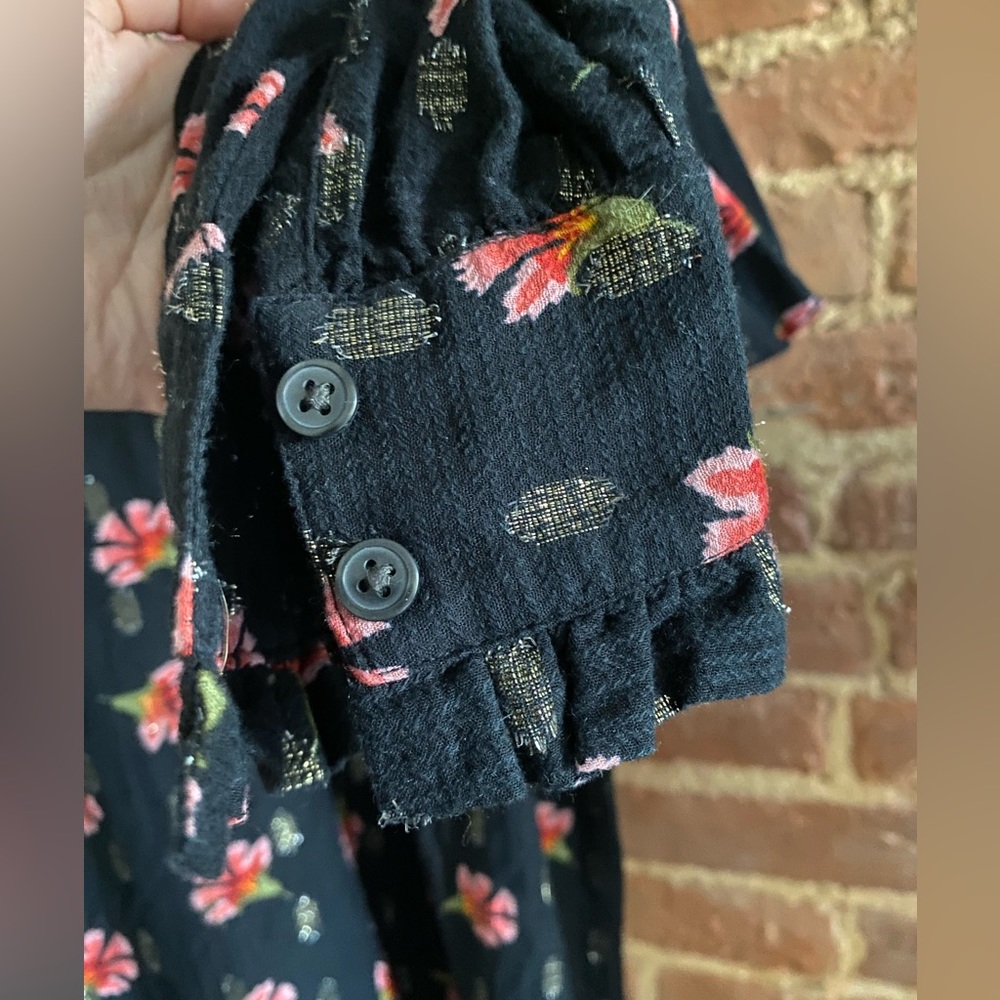 Loft Floral Shimmer Pleated Shoulder Blouse - Picture 7 of 9